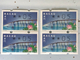 MACAU ATM LABELS, 1999 LOTUS FLOWER BRIDGE ISSUE - ERROR CUTTING X 2 VERTICAL PAIRS WITH DIFF. COLOUR SHADE - Automatenmarken