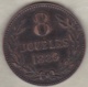 Guernesey 8 Doubles 1889 H. Bronze . KM# 7 - Guernesey