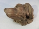 SCULPTURE TETE DE CHIEN EN CHENE + Animal Sculpteur Statue Art Populaire - Bois