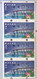 MACAU ATM LABELS, 1999 LOTUS FLOWER BRIDGE ISSUE - ERROR CUTTING - VERTICAL STRIP OF 4, TONING - Automaten