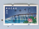 MACAU ATM LABELS, 1999 LOTUS FLOWER BRIDGE ISSUE - ERROR PRINTING - SHORT 1 - Distributors