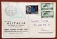 POSTA AEREA 50 ANNIVERSARIO ESPERIMENTO POSTA AEREA  PALERMO - NAPOLI  CARTOLINA SPECIALE ALITALIA  28/6/67 - Non Classificati