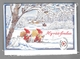 Postal Stationery Finland Red Cross - Envelope With Double Postcard Christmas Gnomes Skiing Rabbits - Unused - Interi Postali