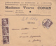 LETTRE RECOMMANDEE  DE GOURIN EN MORBIHAN  POUR PONTIVY DE MME VEUVE CONAN ARDOISIERES  DE KEROUEC   LE 12/03/1946 - 1921-1960: Periodo Moderno