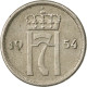 Monnaie, Norvège, Haakon VII, 10 Öre, 1954, TTB, Copper-nickel, KM:396 - Norvège