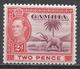 Gambia 1943. Scott #135A (M) King George VI And Elephant * - Gambia (...-1964)