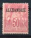 RC 10171 ALEXANDRIE N° 15 - 50c TYPE SAGE TYPE II SURCHARGE NEUF * TB - Ungebraucht