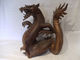 Sculpture Statue Bois  - Mauvais Etat A Restaurer -- Dragon - - Wood
