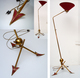 Vintage Ancienne Lampe Lampadaire M. KOBIS & R. LORENCE Mid Century Modern Tripod Arrows Floor Lamp 1950 50's - Luminarie E Lampadari