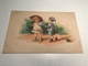 Elly Frank Signed Graphic Art Young Girl Umbrella Boy Hat Toy WSSB 9119 Post Card Postkarte POSTCARD - Frank, Elly