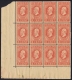Netherlands: NVPH 92  In Corner Sheet Of 9 Postfrisch MNH/** Printers Mark Some Damage To The Right Some Loose Perfor - Ongebruikt