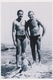 REPRINT - Two Naked Trunks Mucular Guys Men And Boy On Beach Scene Hommes Nu Sur Plage, Mecs, Photo Reproduction - Persone