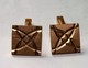 RARE ANCIENNE PAIRE DE BOUTONS DE MANCHETTE PLAQUE OR CISELÉES - Cuff Links & Studs