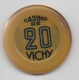 Jeton De Casino De Vichy 20 Anciens Francs (Très Mal-Scané = ROUGE) - Casino