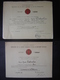 LOT Diplome Santé Publique Donneurs De Sang Bénévoles Argent 1964 Et 1970 PARIS - Diploma & School Reports