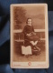 Photo CDV  Charles à Orleans  Fillette Assise Sur Un Banc  Panier En Osier Et Livre - CA 1870-75 - L400A - Ancianas (antes De 1900)