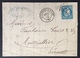 1870 Bordeaux  N°44a Type I Rep I Sur Enveloppe Obl GC 4261 (2e Choix) Effleuré En Haut Dans L'angle Droit, Signé Calves - 1870 Bordeaux Printing