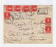 Sur Enveloppe Recommandée 3 Paires Et Un Timbre De 5 C. Rouge San Martin. CAD Barker 1928. (737) - Lettres & Documents