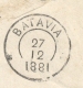 Nederlands Indië - 1881 - 10 Cent Willem III, Envelop G1 Met Kleinrond &amp; Puntstempel Palembang Naar Soerabaja - Nederlands-Indië