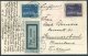 1931 Sweden Stockholm Nordiska Museet Postcard 10 Ore &amp; 50 Ore Luftpost Airmail - Germany - Covers & Documents