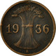 Monnaie, Allemagne, République De Weimar, Reichspfennig, 1936, Berlin, TB+ - 1 Rentenpfennig & 1 Reichspfennig