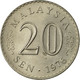 Monnaie, Malaysie, 20 Sen, 1976, Franklin Mint, SUP, Copper-nickel, KM:4 - Malaysie