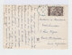 Sur Carte Postale Deux Timbres Maroc: 3 F Brun Fès Et 1 F. Brun Forôts Cédres. CAD Bleu 1947. (748) - Lettres & Documents
