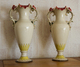 Paire De Vases Anciens En Barbotine - Verre & Cristal