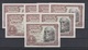 EDIFIL 465a.  1 PTA 22 DE JULIO DE 1953.   LOTE DE 8 BILLETES. - 1-2 Pesetas