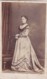 ANTIQUE CDV PHOTO.  STANDING LADY. LONG DRESS . HALIFAX STUDIO - Old (before 1900)