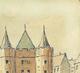 Watercolour Landscape Painting, Pen & Ink Drawings Of An Old Castle Tower Fort Gateway, Signed & Dated 1962. - Watercolours