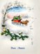 [DC7838] CPA - BUON NATALE - CARROZZA CON CAVALLI NEVE - Viaggiata 1967 - Old Postcard - Altri & Non Classificati