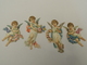 4 Découpis Chromos Anges Et Guirlandes De  Fleurs Putti  XIXeme 1B2 - Enfants