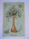 Illustration Art Nouveau Jugendstil Carte Gaufrée Vase Vaas Bloemen Fleurs Circulée 1907 - 1900-1949