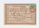 Carte Poste. Deux Timbres Type Céres 10 C. Vert Jaune Et 10 C. Brun Rose. CAD Bordeaux 1876. (770) - 1849-1876: Période Classique