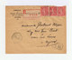 Sur Enveloppe Recommandé Trois Semeuses Lignées 50 C. Rouge. CAD Valence 1927. (780) - 1921-1960: Période Moderne