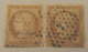 2 Timbres Cérès 10c Bistre-Jaune "Siège De Paris" YT N°36 Sur Fragment - Oblitération Etoile Chiffrée N°4 Rue D'Enghien - 1870 Siège De Paris