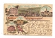 NIEDER-SCHLESIEN - WÜSTEGIERSDORF / GLUSZYCA, Lithographie 1898, 5 Ansichten, Rechter Rand Beschnittem - Schlesien