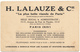 PARIS XIX° - Boucherie H. Lalauze & Cie - Carte Commerciale, Pli Central - Arrondissement: 19