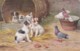 AP19 Artist Signed E. Hunt - Dogs And Pigeons - Andere & Zonder Classificatie