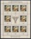 Russia 1997 MNH Scott #6419-#6422 Set Of 4 Sheets Of 8, Labels Paintings From Russian State Museum, St. Petersburg - Neufs