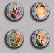 Henri Matisse Painting Fan ART BADGE BUTTON PIN SET 5 (1inch/25mm Diameter) 35 DIFF - Andere & Zonder Classificatie