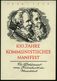 (10b) LEIPZIG C1/ 100 JAHRE/ KOMMUNSITISCHES/ MANIFEST 1948 (18.2.) SSt (Marx-Engels-Köpfe) Auf Zweifarbiger, Motivgleic - Autres & Non Classés