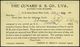 U.S.A. 1906 (11.6.) Amtl. P 1 C. McKinley + Rs. Firmen-Zudruck: THE CUNARD S. S. CO. Ltd. New York + Viol. 1L: U M B R I - Maritime