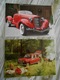 2 Grandes Repro Cartonnées Et Plastifiées : AUBURN BOATTAIL SPEEDSTER RED 1935  + RENAULT 4L Rouge - Auto's