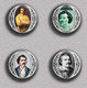 Writer Honoré·de Balzac ART BADGE BUTTON PIN SET  (1inch/25mm Diameter) 45 DIFF - Personajes Célebres