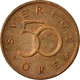 Monnaie, Suède, Carl XVI Gustaf, 50 Öre, 2000, TTB, Bronze, KM:878 - Suède