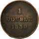 Monnaie, Guernsey, Double, 1830, TB, Cuivre, KM:1 - Guernesey