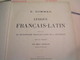 Livres - Dictionnaire  - Lexique Français / Latin Par E. Sommer - Dictionnaires