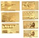 LOT DE 7 BILLETS PLAQUES COULEURS OR .( 5€ .10€ .20€ . 50€ . 100€ . 200€ . 500€ .) - Specimen